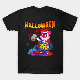 Retro Style Psycho Killer Clown Halloween Shirt T-Shirt
